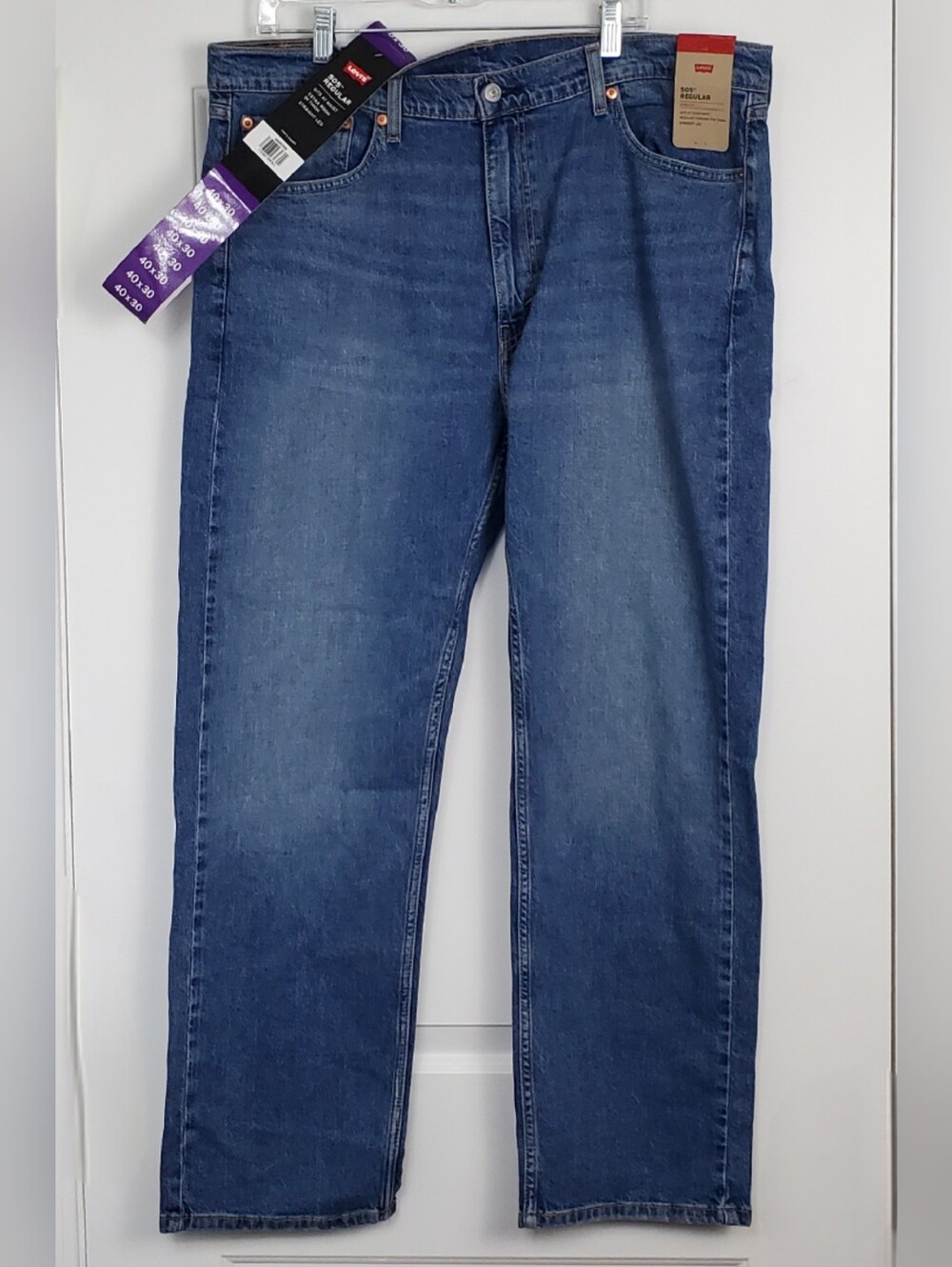 Levis Mens 505 Regular Fit Straight Leg Jeans 918442 - Size 40 x 30 - NWT